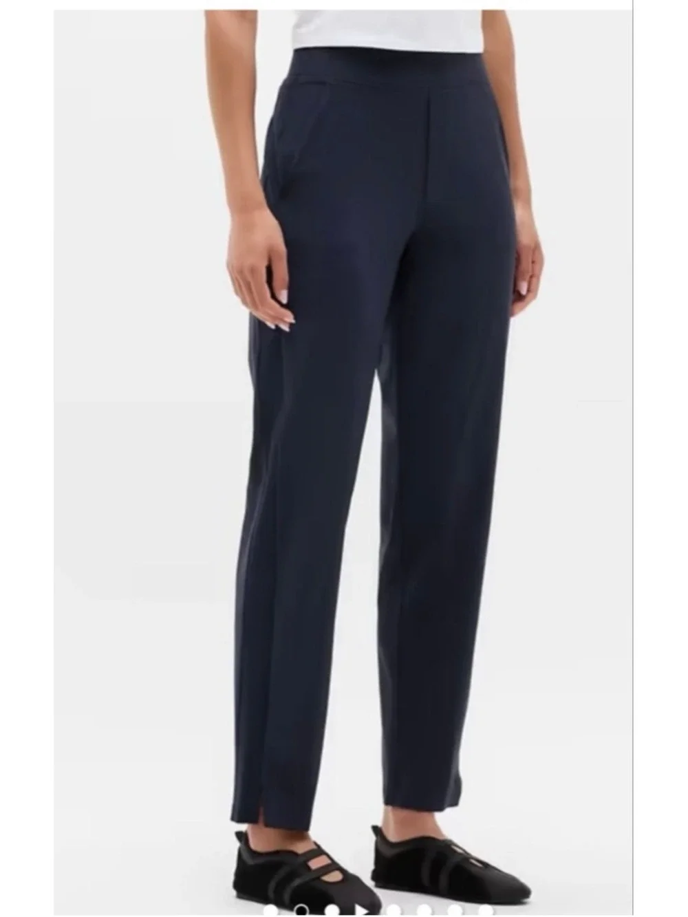 Athleta Navy Ankle-Length Straight-Leg Pants